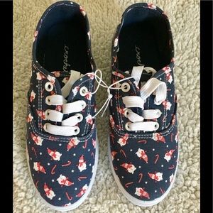 Girls snowman and candy cane sneakers